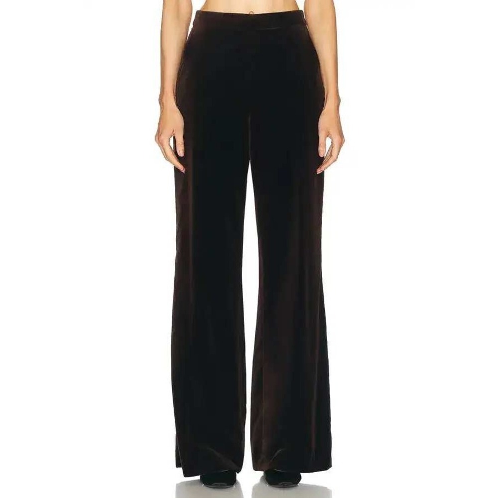 NWT Polo Ralph Lauren velvet wide leg pant‎ trouser Brown Size 4